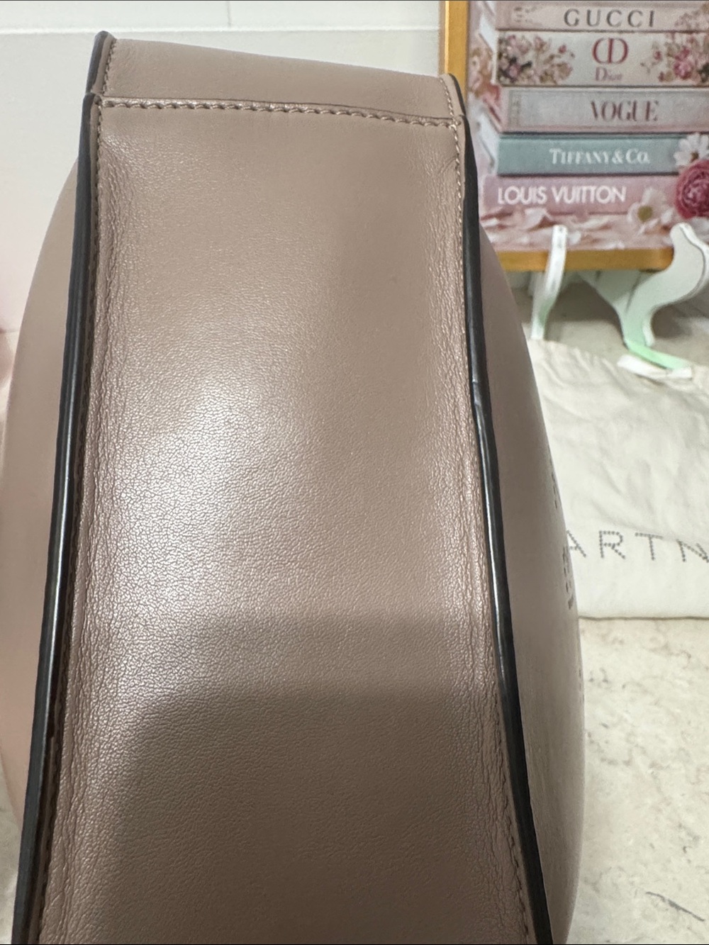Stella McCartney Taupe Vegan Leather Tote with Branded guitars crossbody Strap - Picture 6 of 8